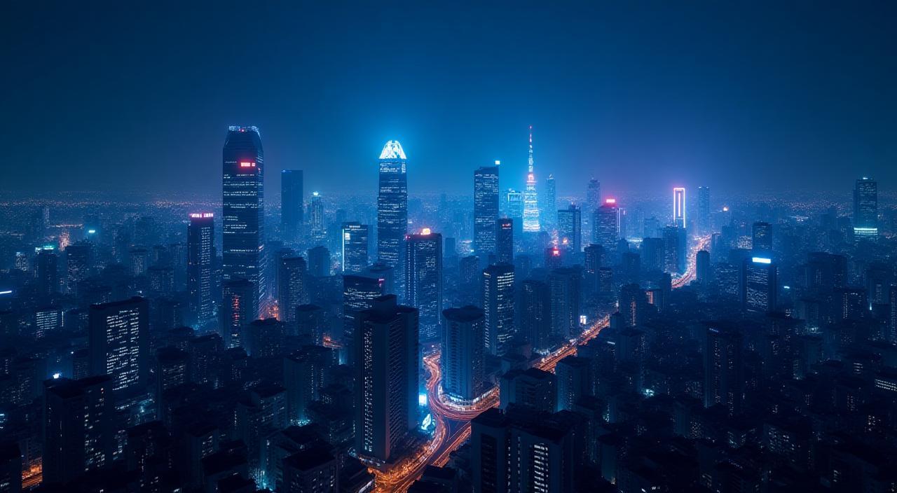 東京のビジネス街夜景